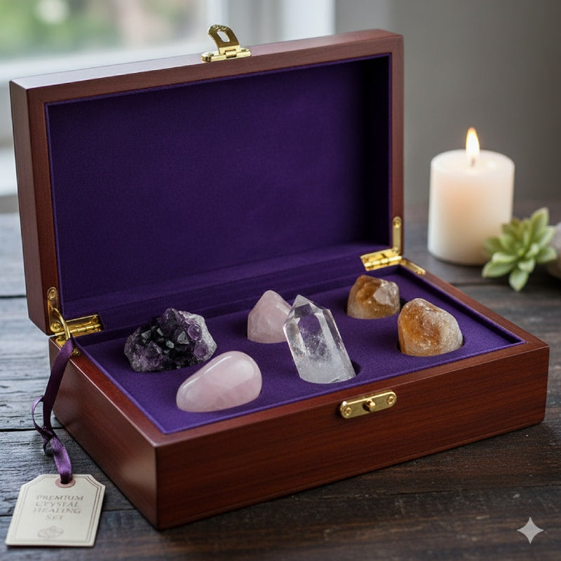 Premium Crystal Healing Set (Velvet Box)