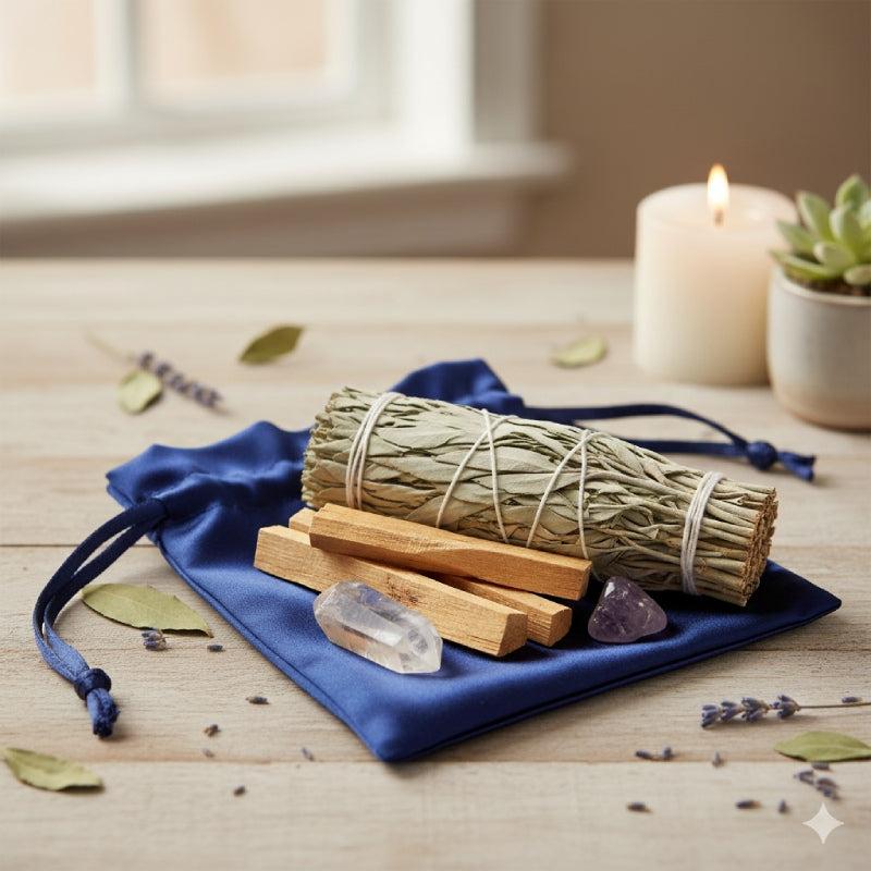 Luxury Smudge Kit (Sage, Palo Santo, Crystals)