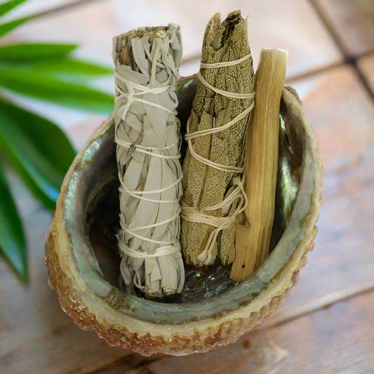 Smudging Gift Set – White Sage, Palo Santo & Yerba Santa for Energy Cleansing