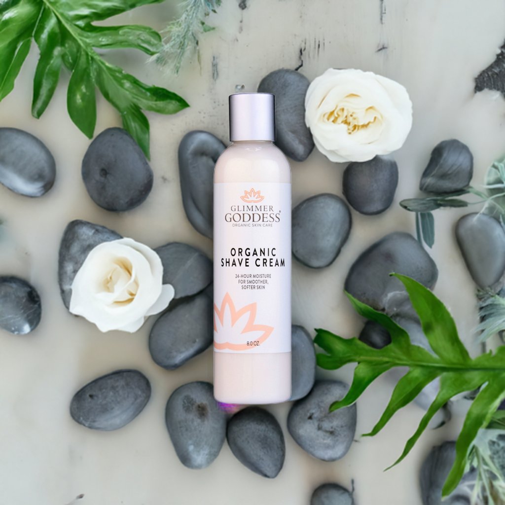 Glimmer Goddess’ Best Organic Shave Cream with Aloe, Coconut Oil, & Shea Butter