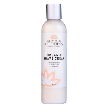Glimmer Goddess’ Best Organic Shave Cream with Aloe, Coconut Oil, & Shea Butter